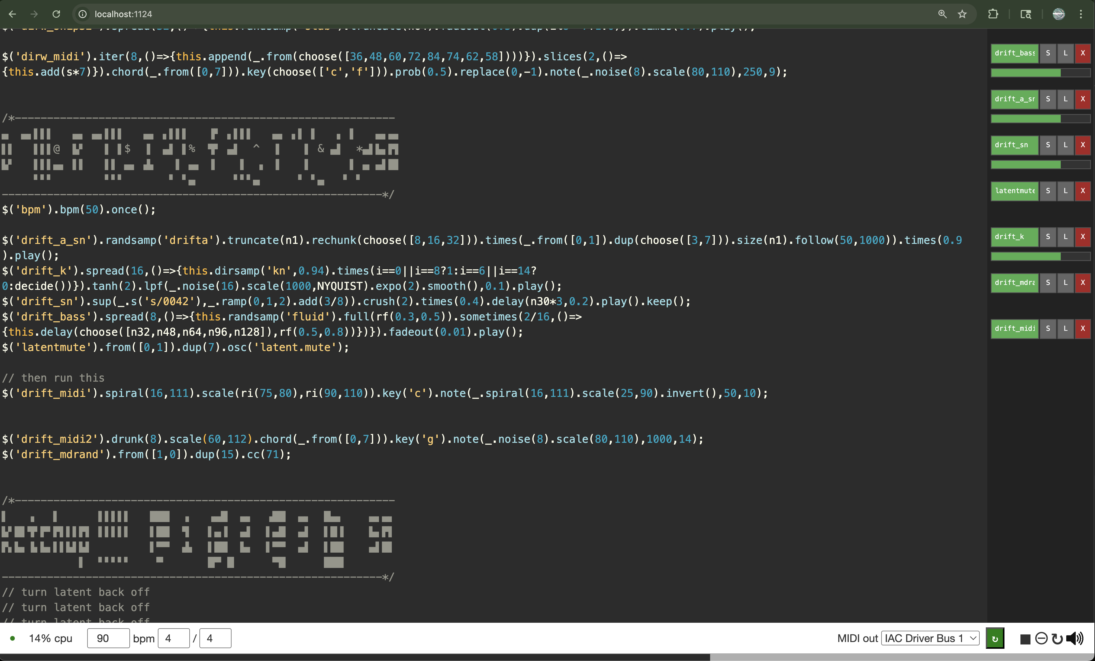 Facet live coding system