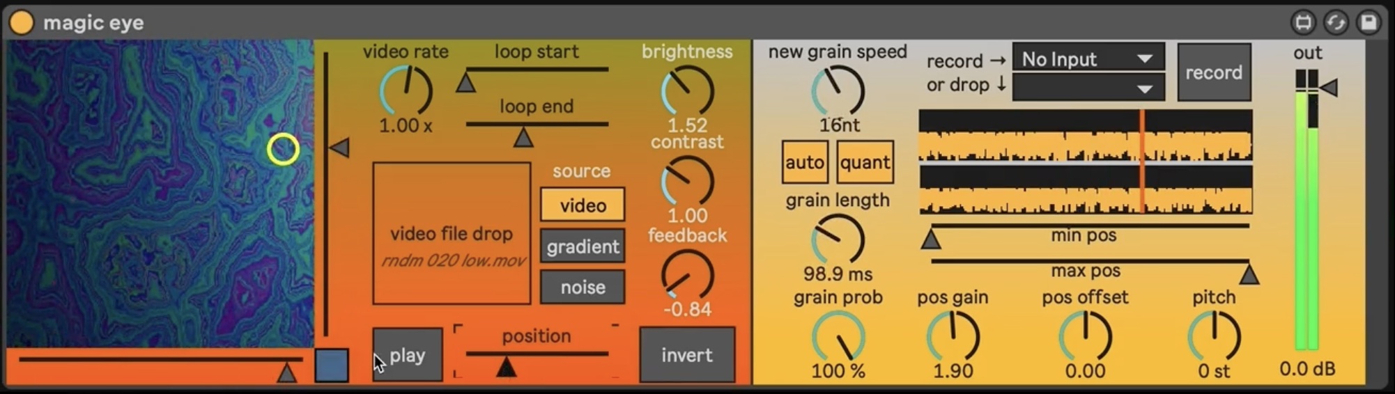 the user interface for magic eye