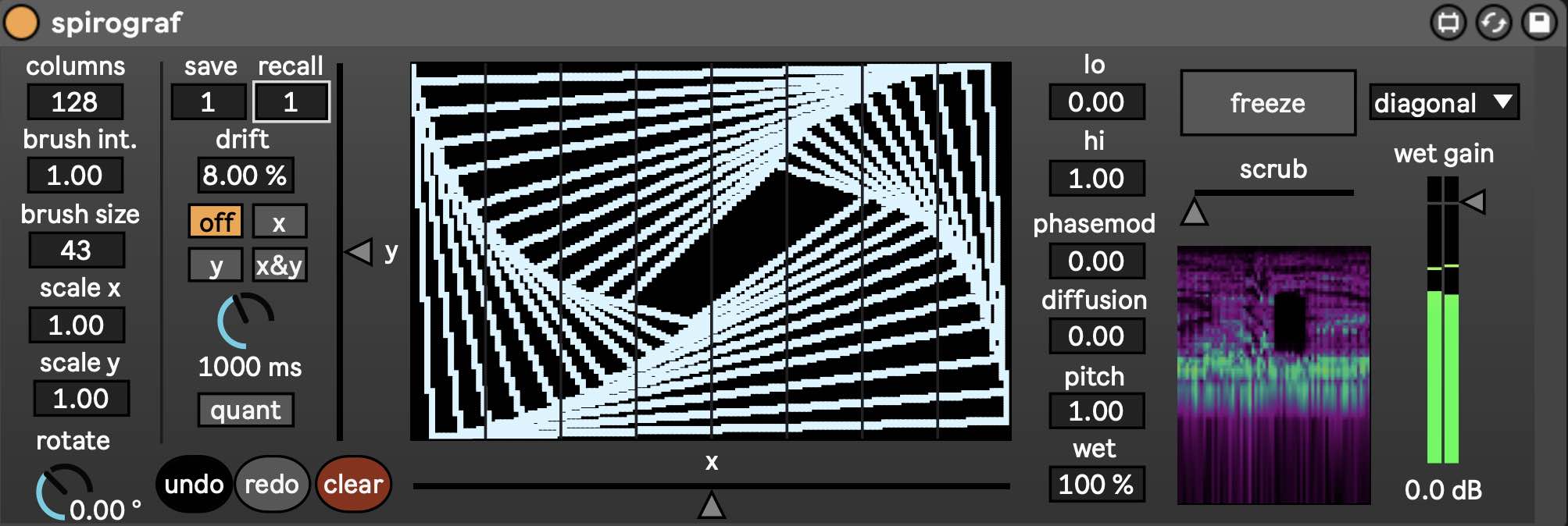 the user interface for spirograf